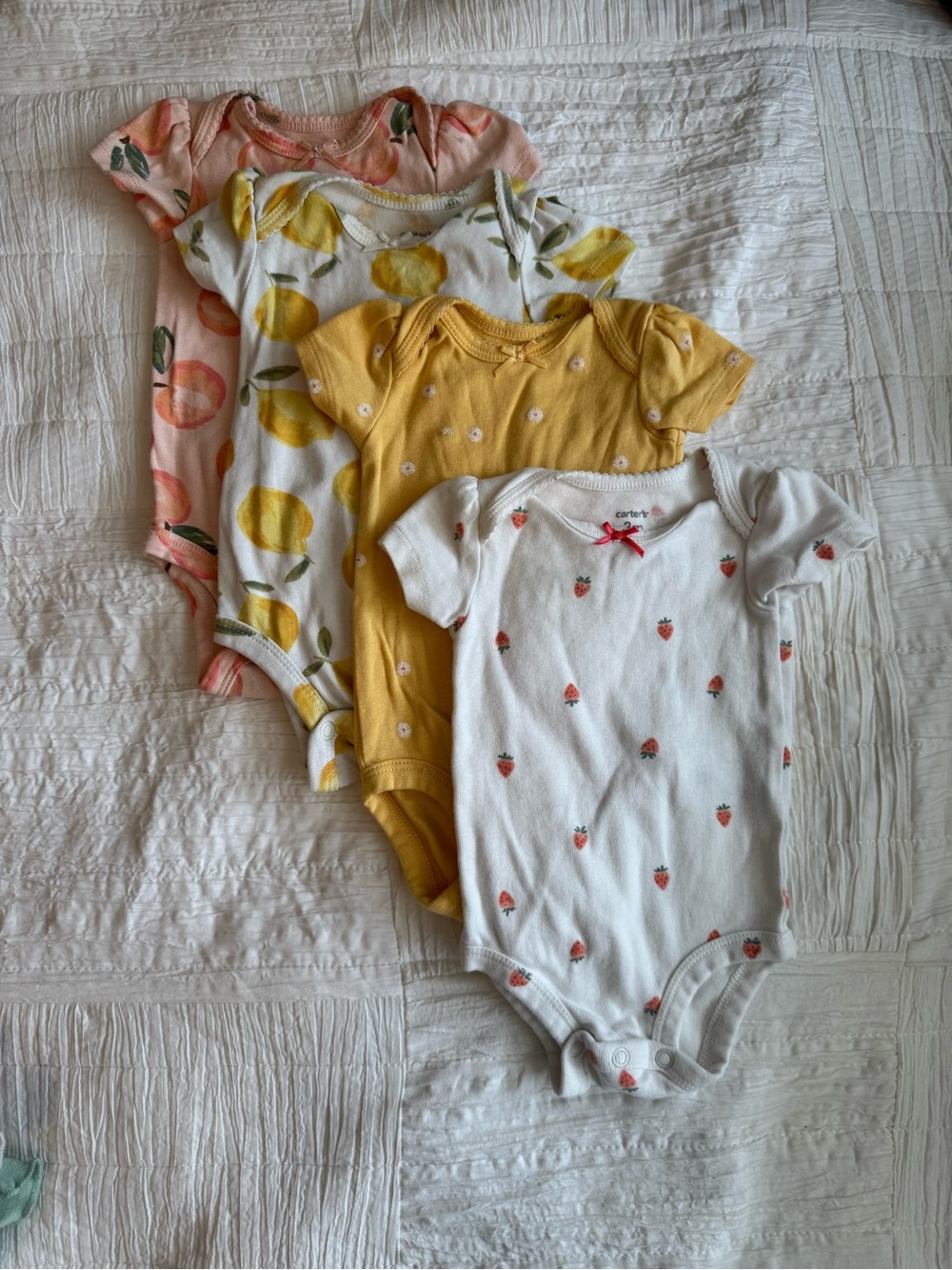 Carter's Baby One-Piece Bodysuit Set - White, Yellow, Peach, Pink